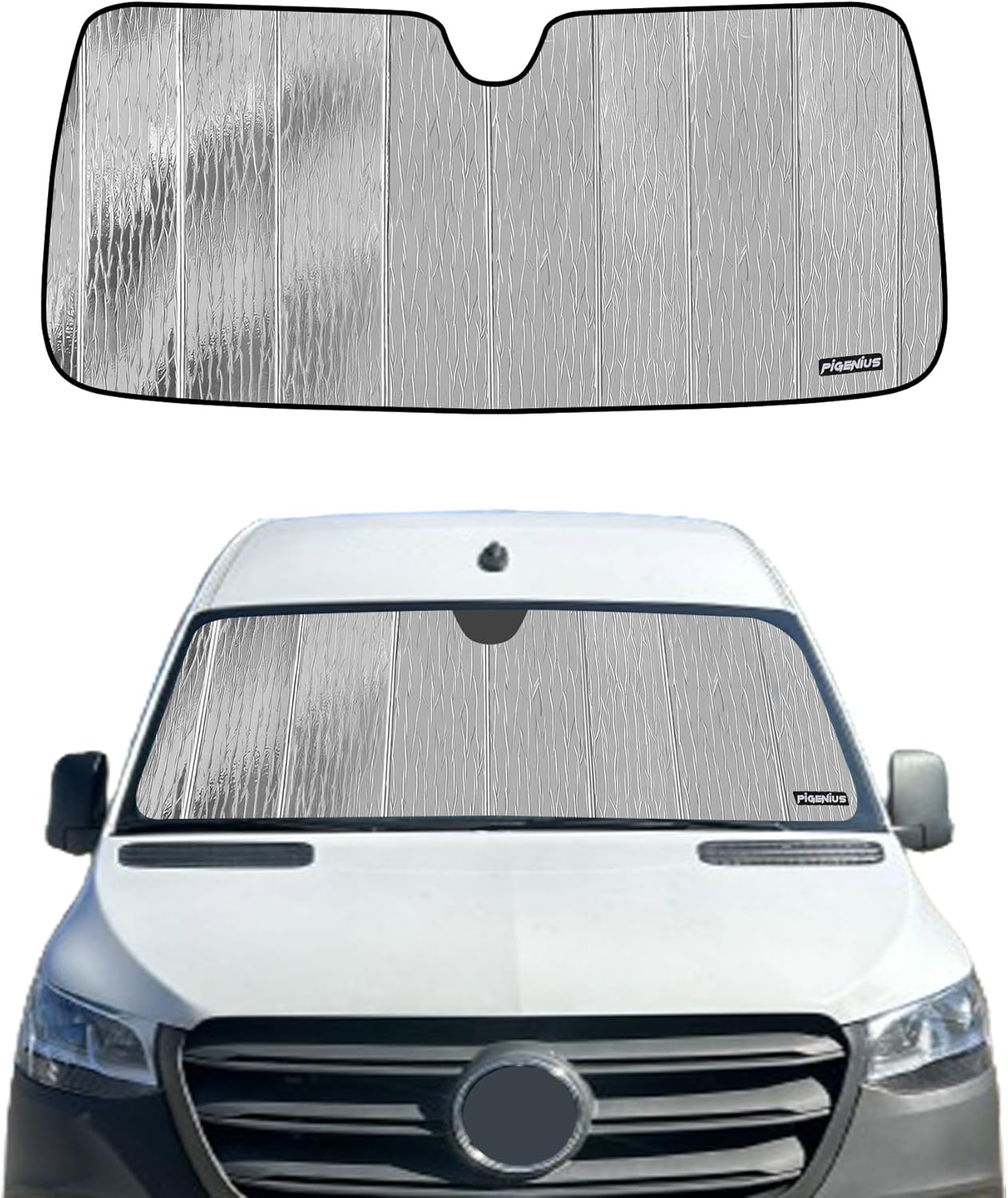 Pigenius Windshield Sun Shade for Mercedes-Benz Sprinter 2007-2024 Front Window Sunshade - AstraGuard