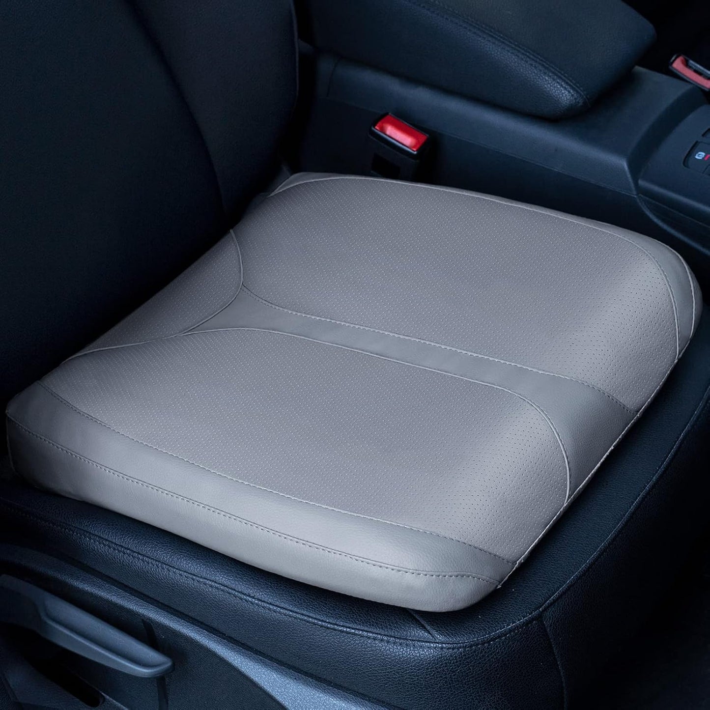 QYILAY Leather Car Memory Foam Heightening Seat Cushion for Short People Driving,Hip(Coccyx/Tailbone) and Lower Back Pain Relief Butt Pillows,for Truck,SUV,Office Chair,Wheelchair,etc. (Blue
