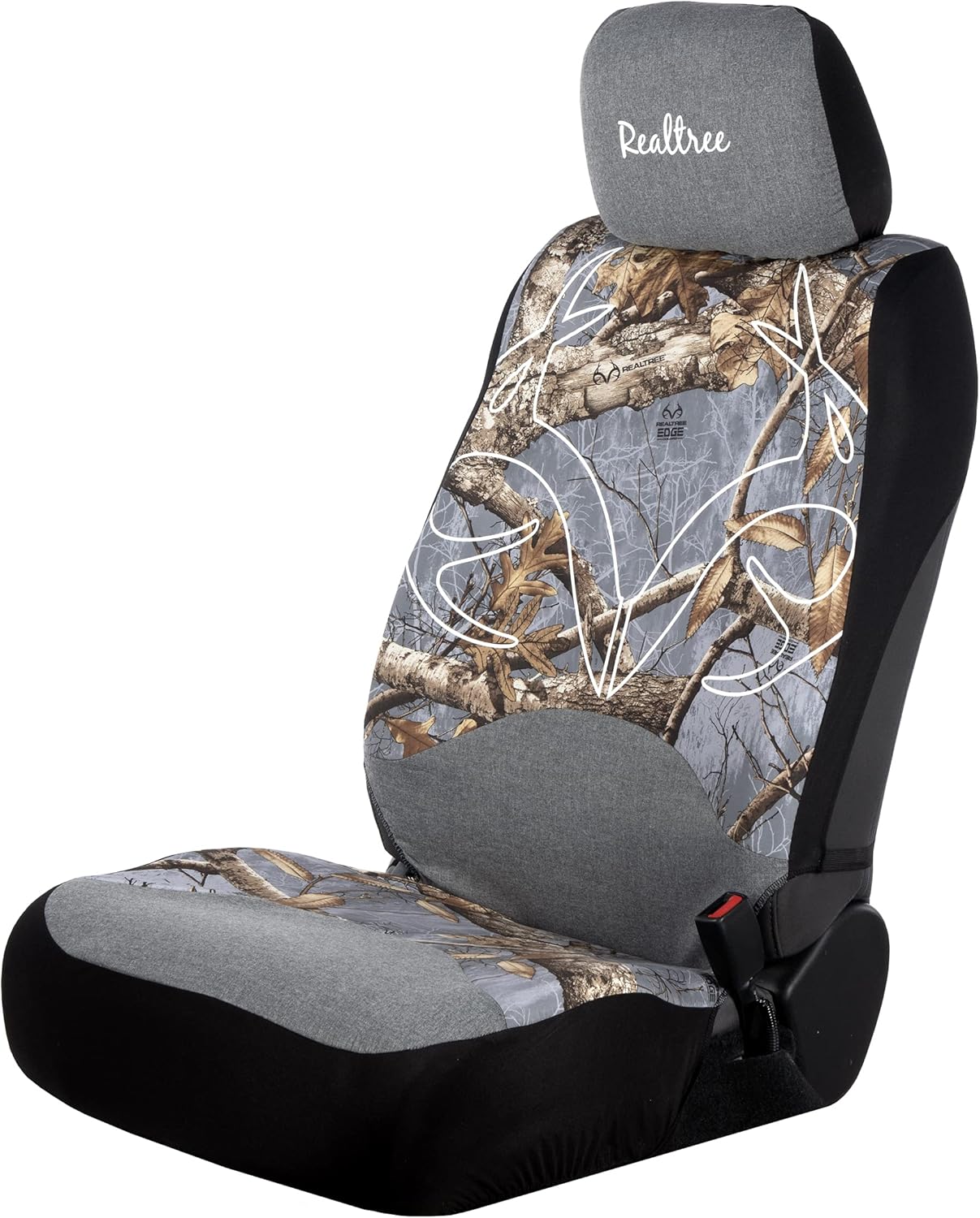 Realtree Universal Front and Bench Seat Covers, Water and Dirt Resistant Camo Seat Covers for Car, Truck, and SUV, Venitian(Realtree Edge Colors), Low Back (Single)