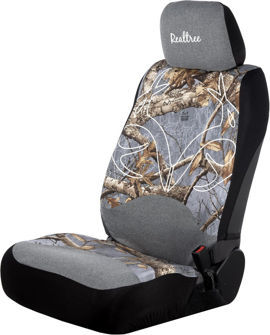 Realtree Universal Front and Bench Seat Covers, Water and Dirt Resistant Camo Seat Covers for Car, Truck, and SUV, Venitian(Realtree Edge Colors), Low Back (Single)