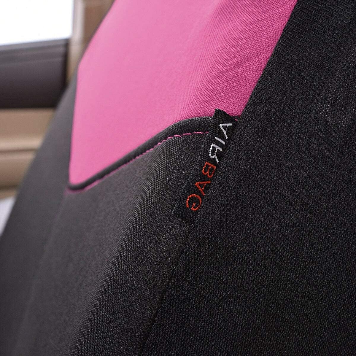 Flying Banner Car Seat Covers Full Set Front Seats and Rear Bench Polyester Cover Pink with Black