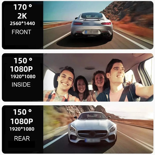 Carevas Dashcam,Video Car Dashcam Car Auto Wifi Car - Wide Car Clear Car Dash Cam Auto - Car Rearview Wide Auto Car Video Car Camera Rearview Mirror Wide 3 Cameras Wide 3 Wifi Auto Video - Auto