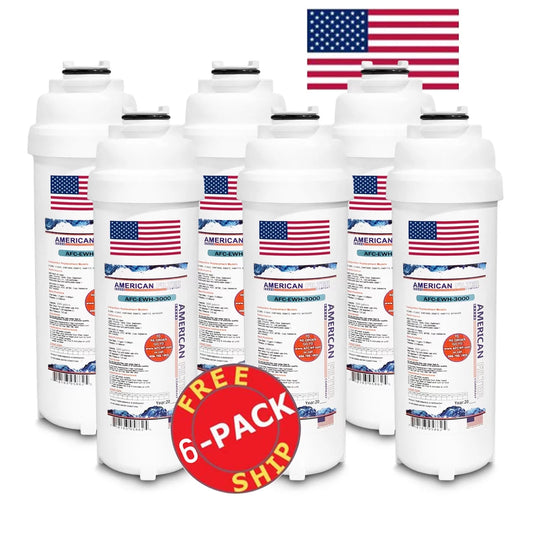 AFC Brand , Water Fountain Filter , Model # AFC-EWH-3000 , Compatible with Elkay LRPBM28K - 6 Filters - Made in U.S.A.