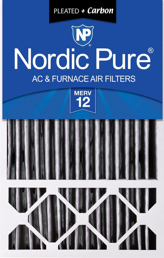 16x25x5 (4 3/8) Honeywell Replacement Air Filters MERV 12 Plus Carbon 1 Pack