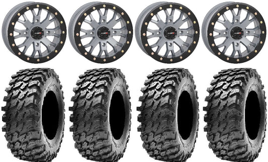 System 3 SB-4 Grey (4+3) 14 Wheels 30 Rampage Tires Polaris RZR XP 1000 / PRO XP / Ranger XP 900/1000