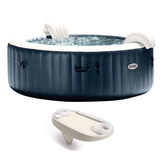 Intex PureSpa Plus Portable Inflatable Hot Tub Jet Spa w/ Tray Accessory