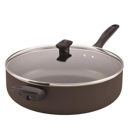 Farberware Dishwasher Safe Nonstick Jumbo Cooker with Lid and Helper Handle, 6 Quart, Black