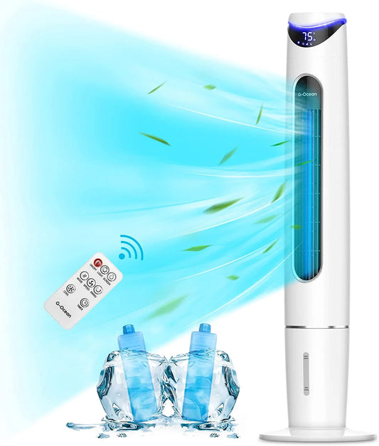 Evaporative Cooler - 46 Swamp Cooler with Remote, G-Ocean Portable Air Cooler Fan Air Conditioner