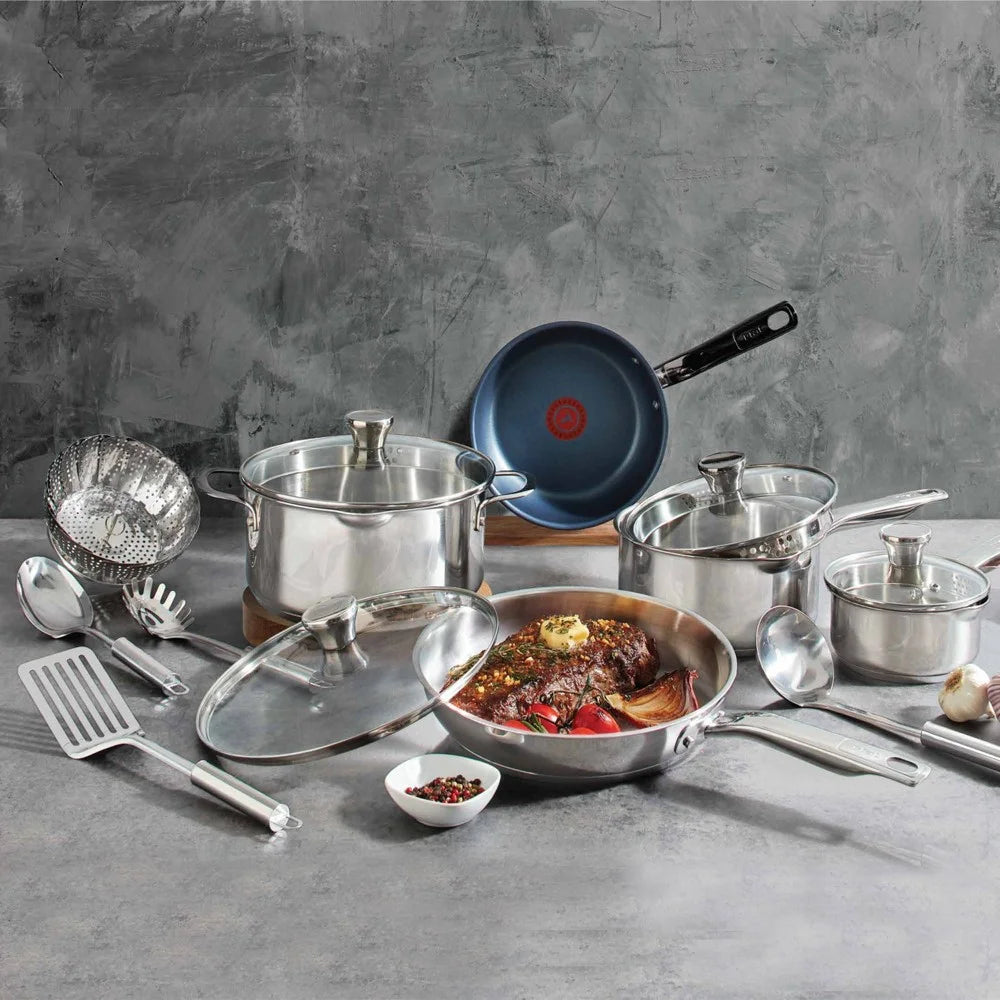 T-fal Platinum Endurance 14pc Stainless Steel Cookware Set