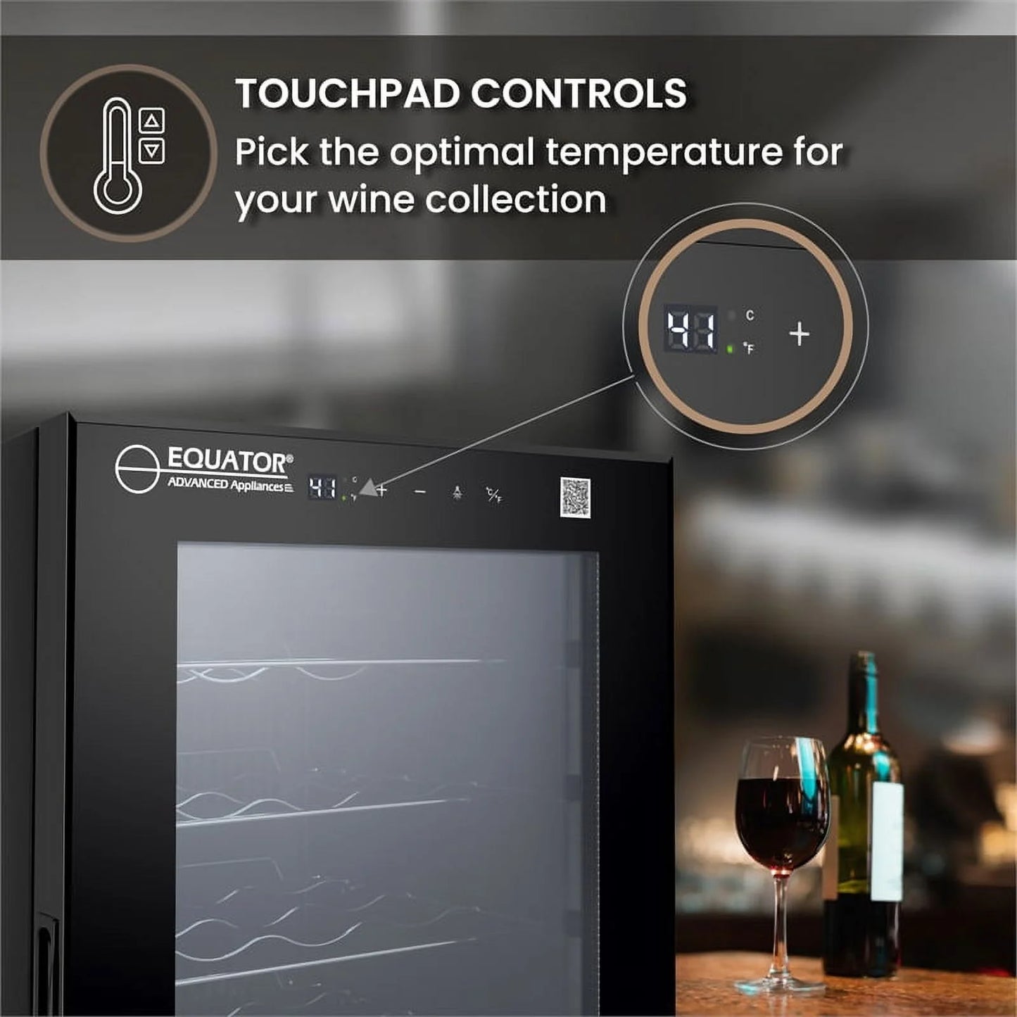 Equator 32 Bottle Wine Refrigerator in Black