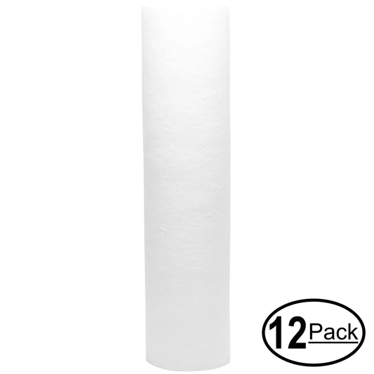 12-Pack Replacement for AMI AAA-506PU-UV Polypropylene Sediment Filter - Universal 10-inch 5-Micron Cartridge for AMI AAA 50 GPD-6 Stage Home Reverse Osmosis System - Denali Pure Brand