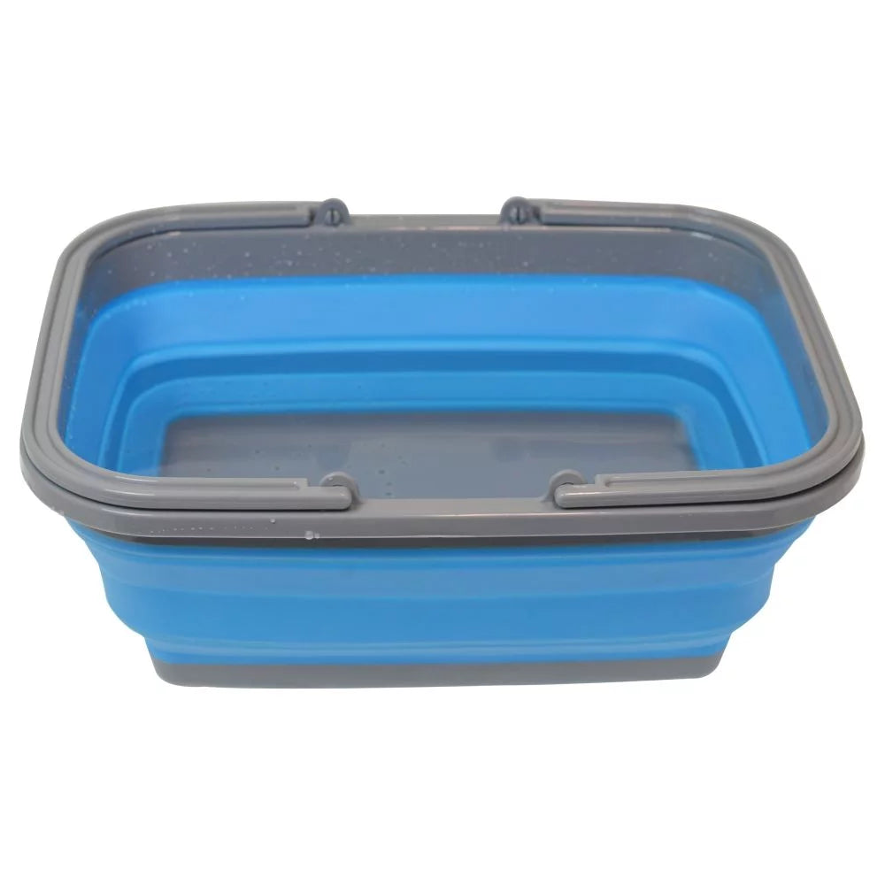 Collapsible Basket W/ Handle, Blue
