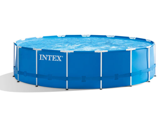 Intex 15' x 48 Metal Frame Above Ground Pool with Filter Pump