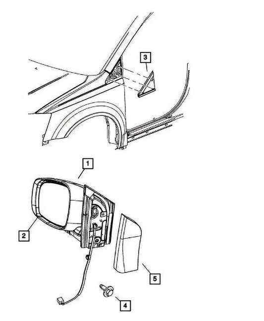 New Genuine Mopar Glass Mirror Replacement OE 68026176AB