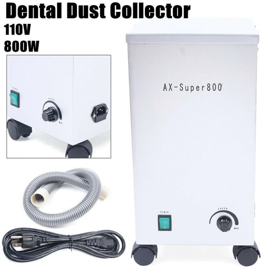 ZhdnBhnos Dental Lab Vacuum Cleaner Mobile Dust Collector Extractor Portable Dust Removal Machine 110V