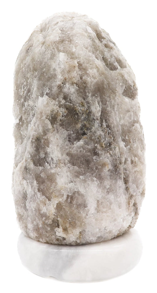 Natural Gray Salt Lamp (12-15 lb) (5.5-7 KG) w/ Gray Marble Base