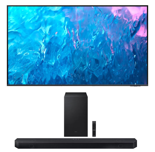 Samsung QN55Q70CAFXZA 55 QLED 4K Quantum HDR Dual LED Smart TV with a Samsung HW-Q700C 3.1.2ch Soundbar with Subwoofer and Dolby Atmos (2023)