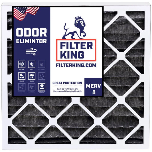 Filter King 14x30x1 Air Filter | 4-PACK | Carbon MERV 8 HVAC Pleated A/C Furnace Filters | MADE IN USA | Actual Size: 13.5 x 29.5 x .75