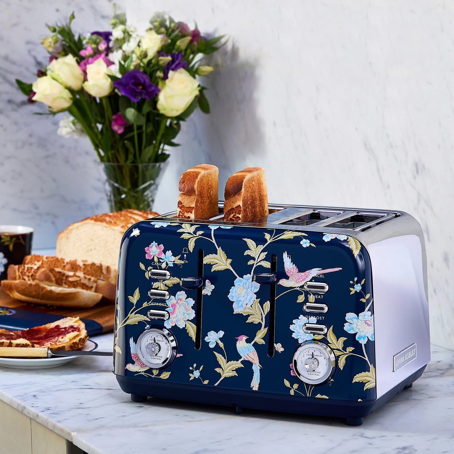 Laura Ashley 4-Slice Toaster, Elveden Navy