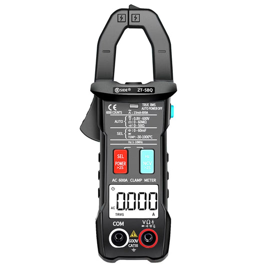 BSIDE ZT-5BQ 6000 Counts High NCV Test Digital Smart Clamp Meter with BT Function True RMS Clamp Type Multimeter Measuring DCAC Voltage AC Current Resistance Capacitance Frequency Inrush Cu