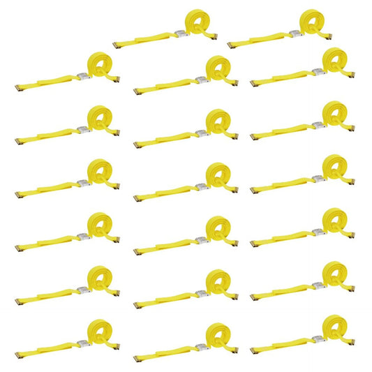 20 Tie-Down Straps, 2 x 12' Cam Buckle TieDown Straps for Cargo on Trucks, Trailers, Vans, Boats. Secure Motorcycles and Quads with Cam Straps (10)