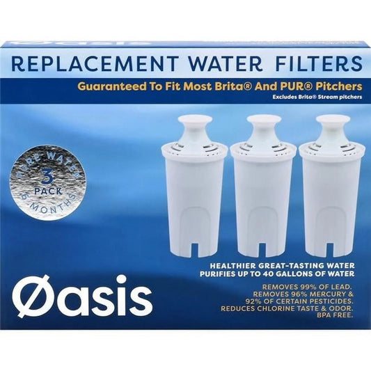 Oasis  Water Pitcher Replacement Water Filter for Brita & PUR