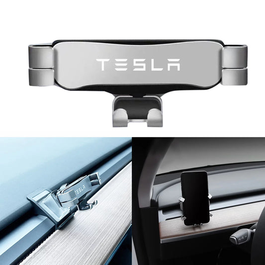 KIKIMO 2017-2022 Tesla Model 3 Model Y Phone Holder, Tesla Model 3 Model Y Accessories, Adjustable Car Phone Mount, Universal Car Cell Phone Holder Fit for Tesla