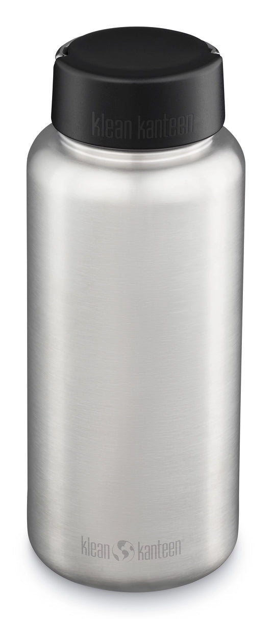 Klean Kanteen 40 fl oz Light Weight Water Bottle Wide Loop Cap Brushed Stainless