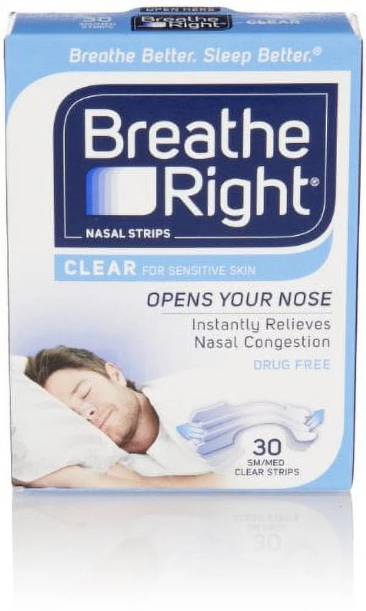 3 Pack - Breathe Right Nasal Strips, Small/Medium, Clear, 30 Each