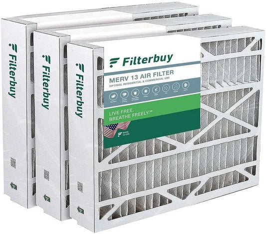 Filterbuy 20x21x5 MERV 13 Pleated HVAC AC Furnace Air Filters for Lennox X8790 / PCO14-23 (3-Pack)