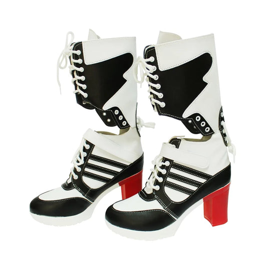Harley Quinn Womens Boots Shoes Costume Suicide Squad Cosplay Movie High Heels
