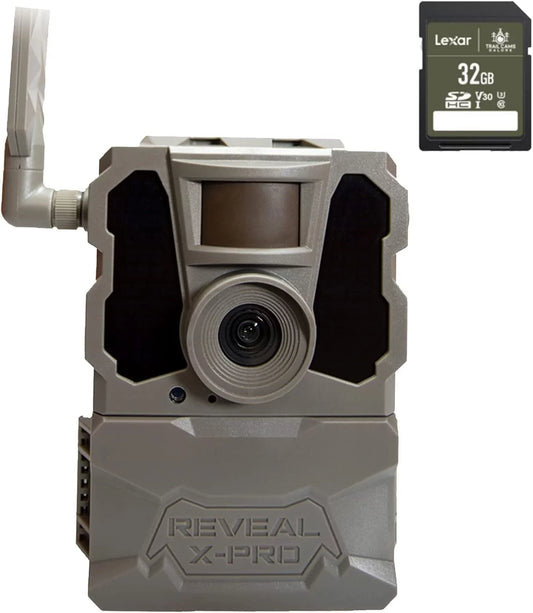 TACTACAM Reveal X PRO Cellular Trail Camera, Verizon and AT&T, NO Glow, Integrated GPS Tracking, Built in LCD Screen, HD Photo and HD Video X-PRO + 32GB SD Card