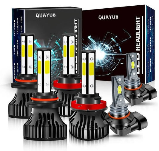 For Ford F-150 2015-2019 2020 LED Headlight High/Low Beam+Fog Light Bulbs 6000K