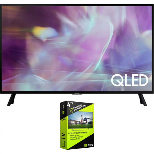 Samsung QN32Q60AA 32 inch QLED HDR 4K UHD Smart Television (2021) Bundle with Premium 4 Year Protection Plan