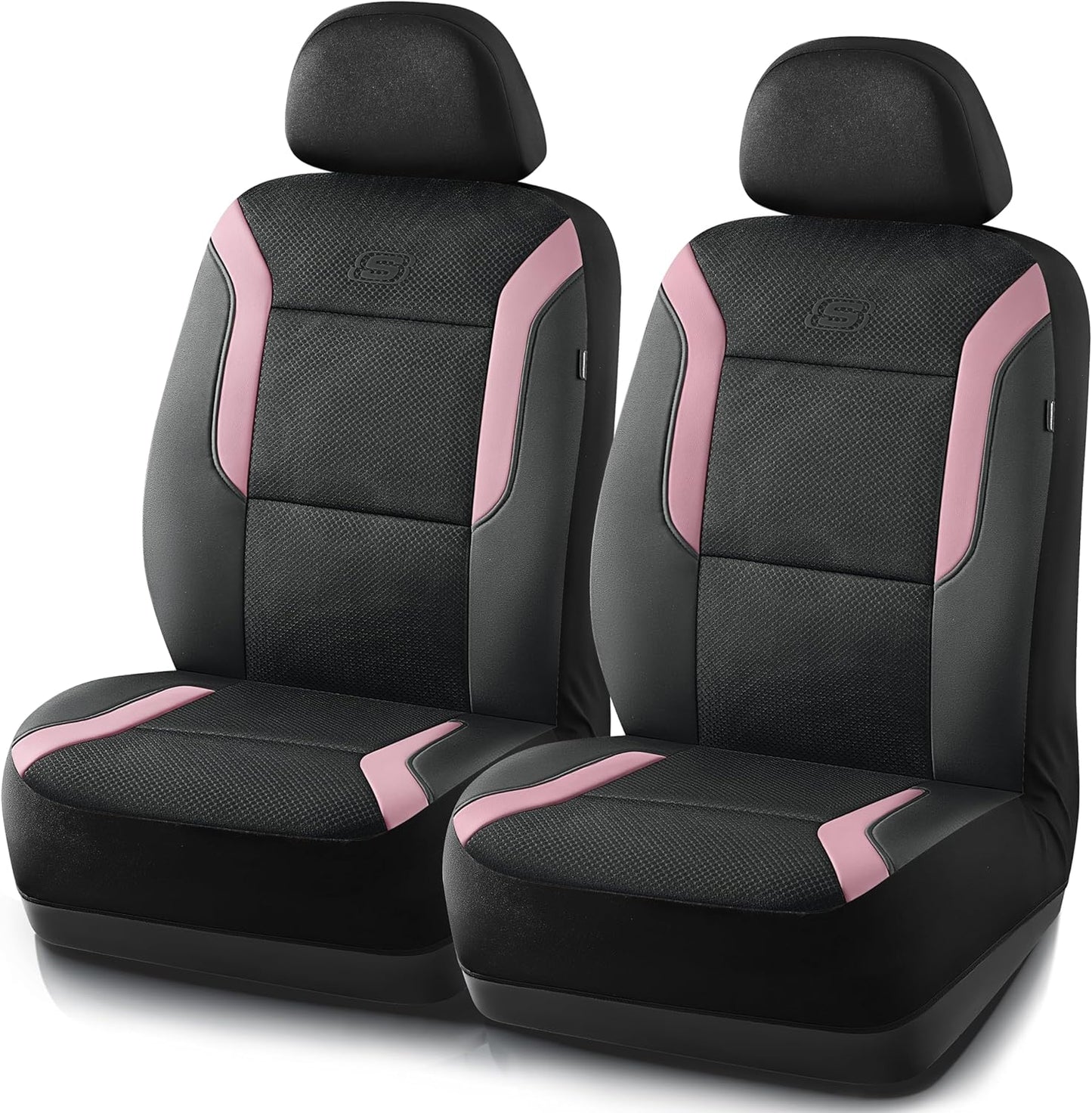 Skechers Memory Foam Car Seat Covers, Air Cool Mesh Thick Seat Covers, Slip-ins Front Seat Cover, Airbag Compatible, Automotive Comfort & Protection for Most Cars,Vans,Trucks, SUVs,Red