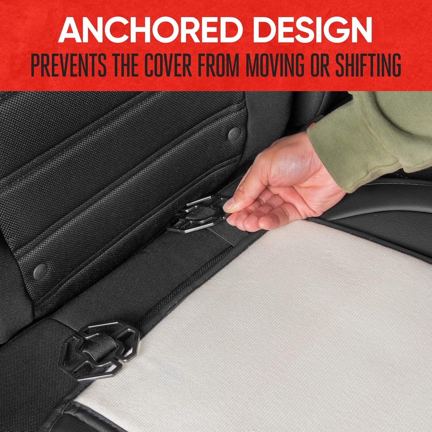 BDK Auto MTSC-9211-BK: Luxefit Faux Leather Bench Seat Cover/Black