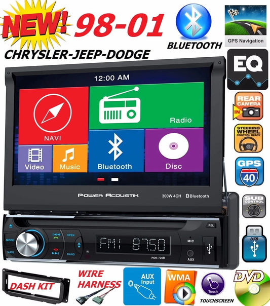 98 99 00 01 CHRYSLER JEEP DODGE 7 NAVIGATION CD DVD BLUETOOTH CAR RADIO STEREO