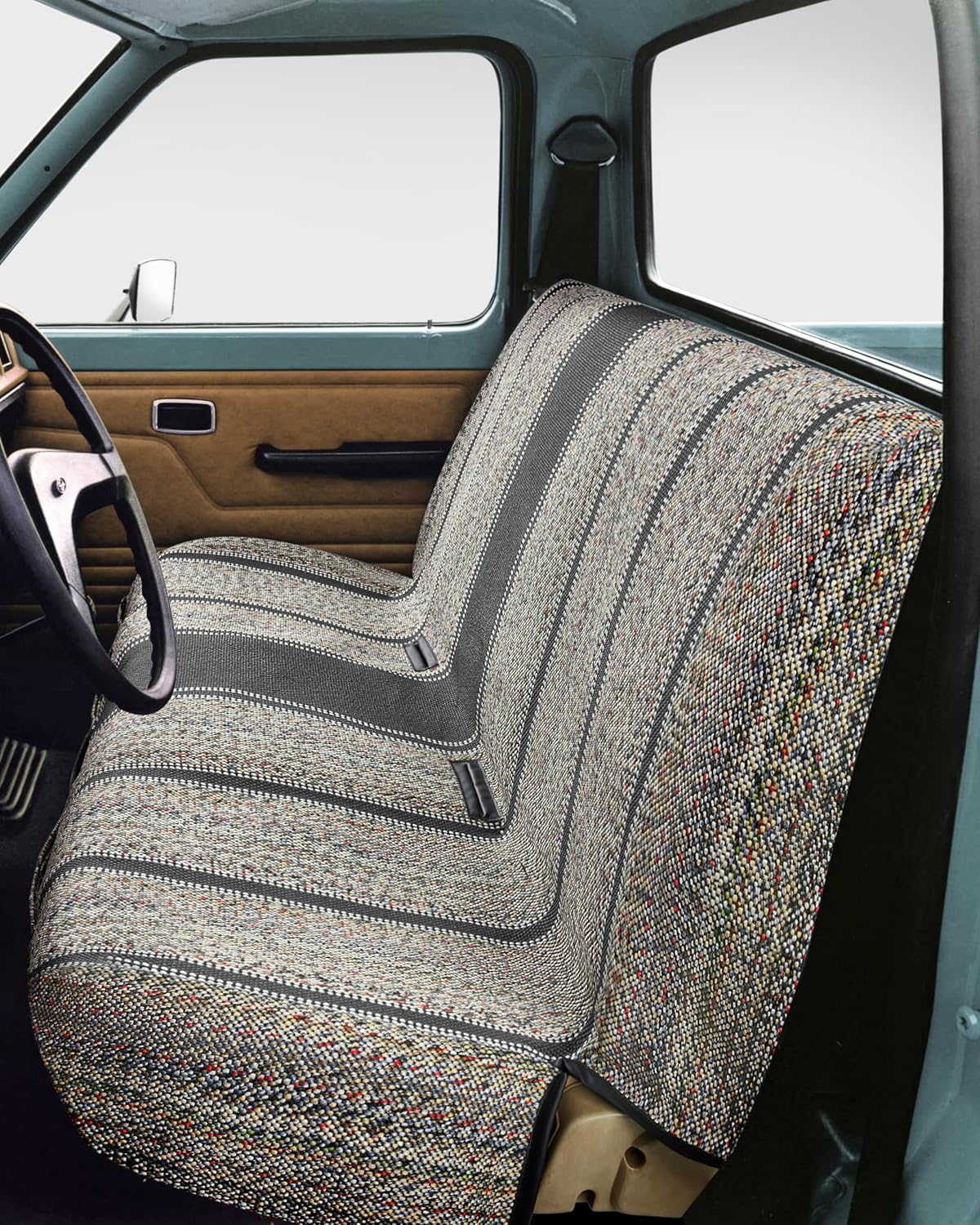 West Coast Auto Universal Baja Saddle Blanket Bench Full Size Seat Cover Fits Ford, Chevrolet, Dodge, and Full Size Pickup Trucks (Black)