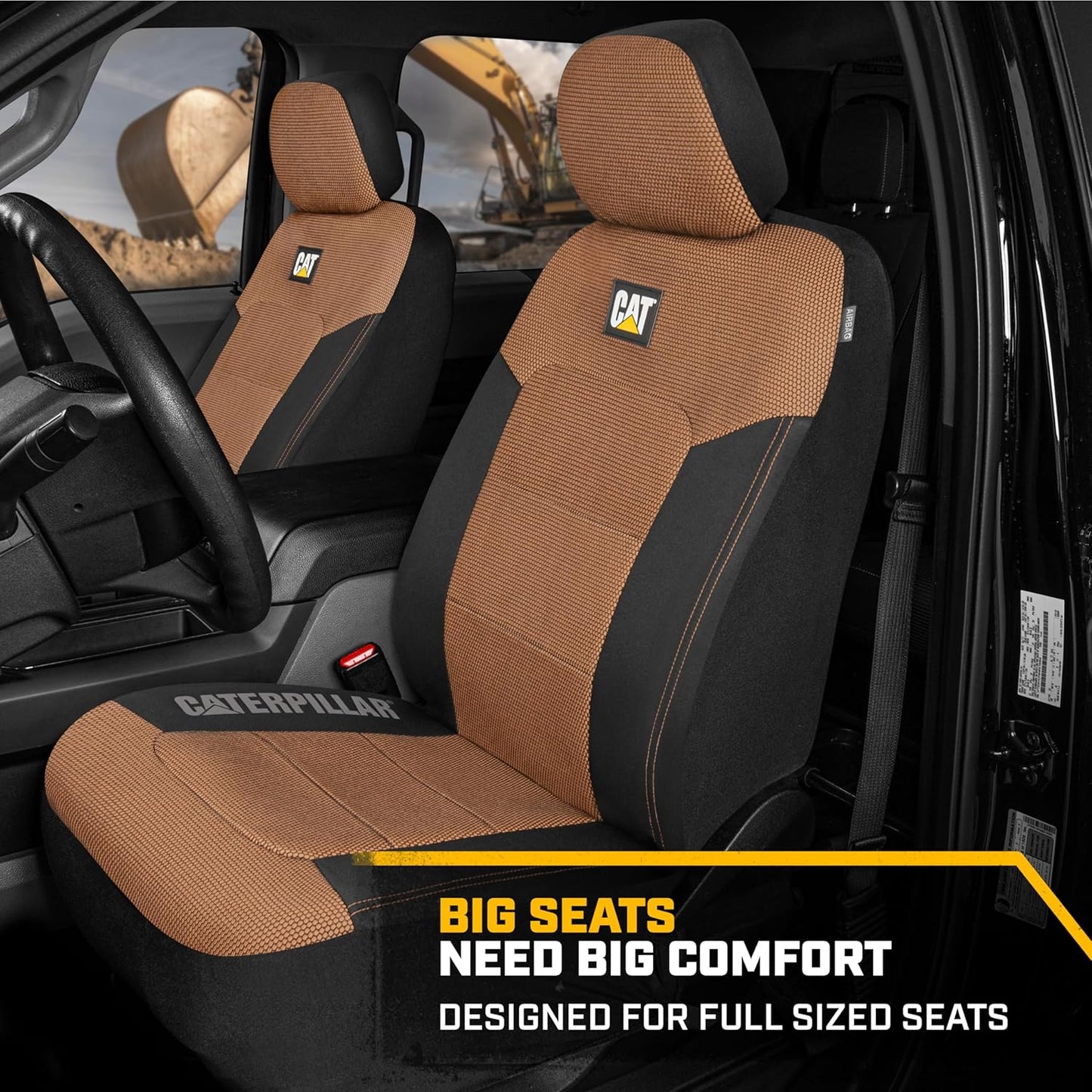 BDK Auto CASC-2284-BG: Cat 4Pc Mesh + Gabardine Seat Cover (Beige)