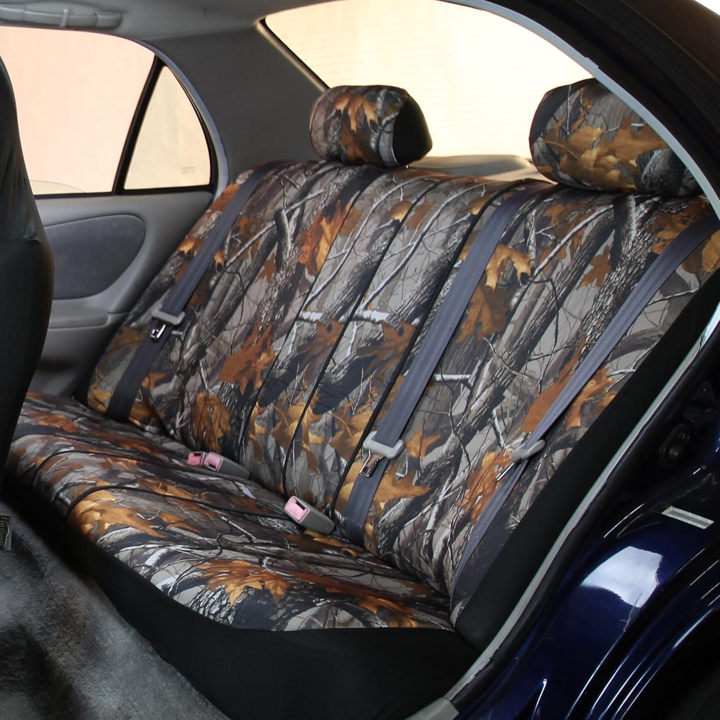 FH Group Hunting Camo Seat Covers w.4 Headrests Airbag Reday Split Bench