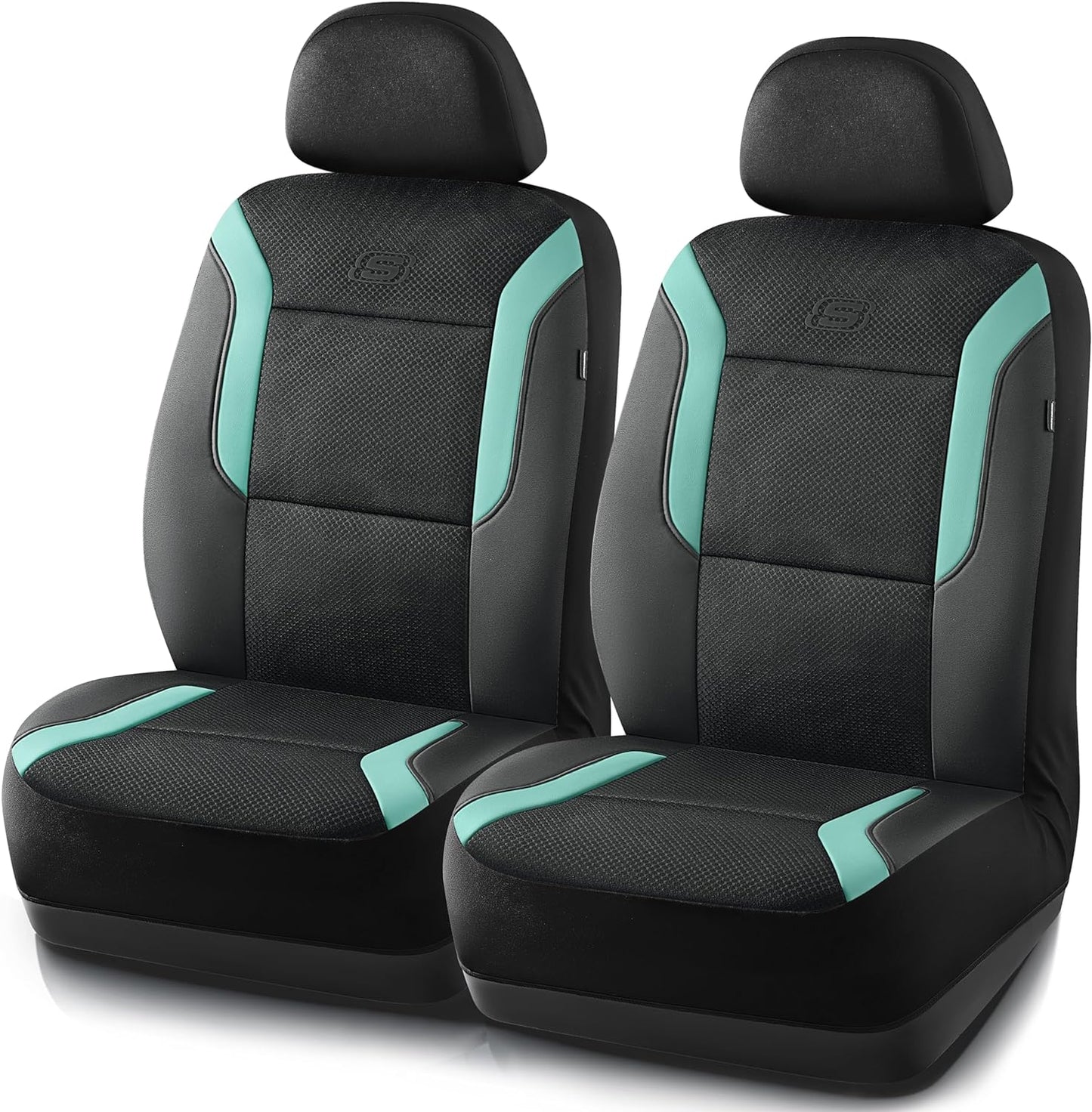 Skechers Memory Foam Car Seat Covers, Air Cool Mesh Thick Seat Covers, Slip-ins Front Seat Cover, Airbag Compatible, Automotive Comfort & Protection for Most Cars,Vans,Trucks, SUVs,Red
