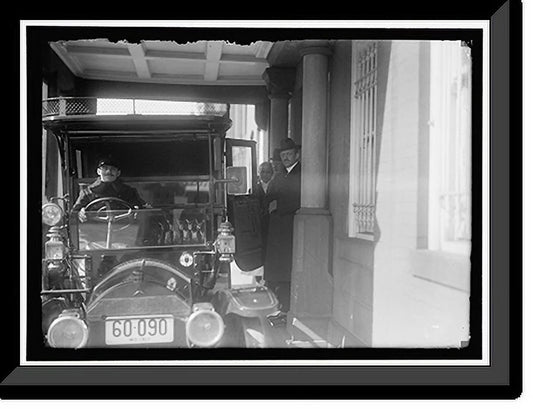 Historic Framed Print, BERNSTORFF, COUNT J.H. VON. AMBASSADOR FROM GERMANY. LEAVING GERMAN EMBASSY - 2, 17-7/8 x 21-7/8