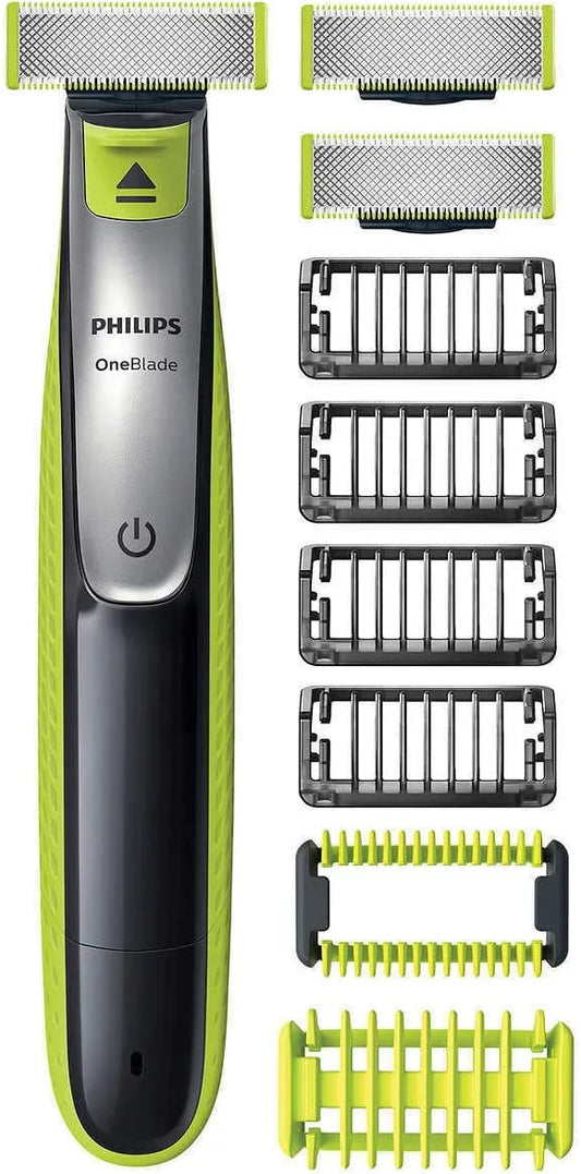 Philips Norelco OneBlade Face Body Hybrid Electric Trimmer & Shaver + Blades, Skin Guard, QP2630/60