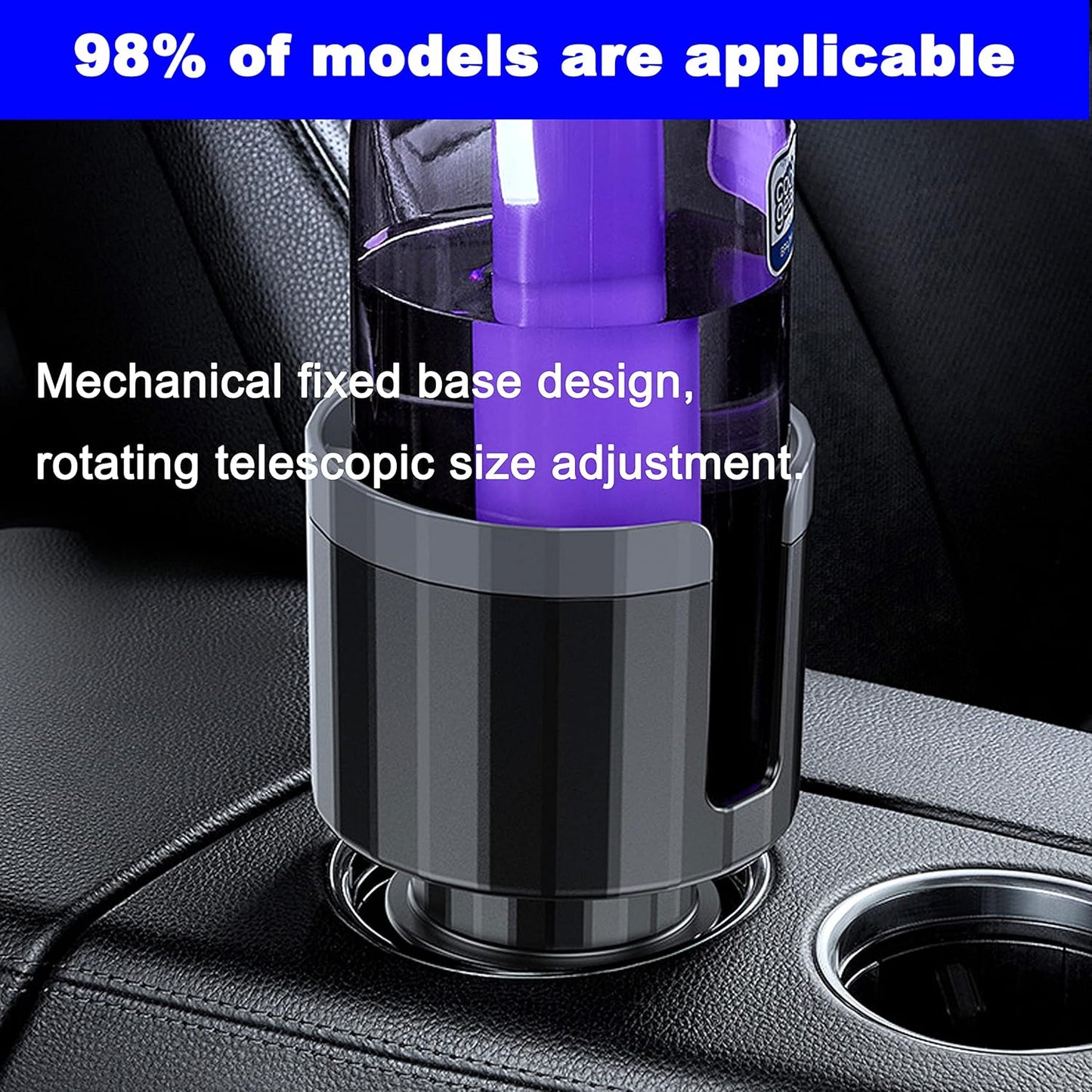 SHENGYAWAUTO Car Cup Holder Expander Organizer with Adjustable Base,Compatible Hydro Flasks 32/40 Ounce, Compatible Yeti Ramblers 20/26/30 Other Bottles & Big Drinks in 3.4''-4'' (SYCP068)