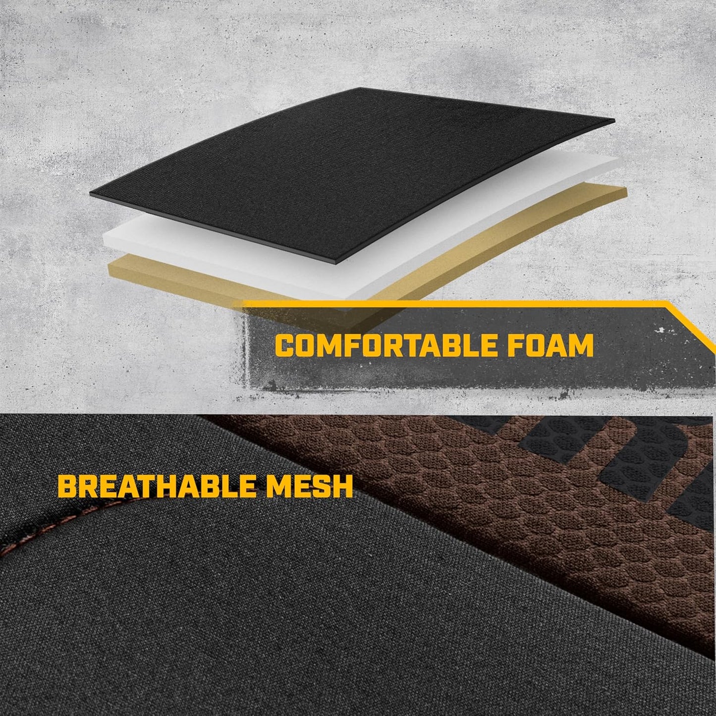 BDK Auto CASC-2274-BW: Cat 4Pc Polyester + Honeycomb Polyester Fabric Low Back Seat Cover - Brown
