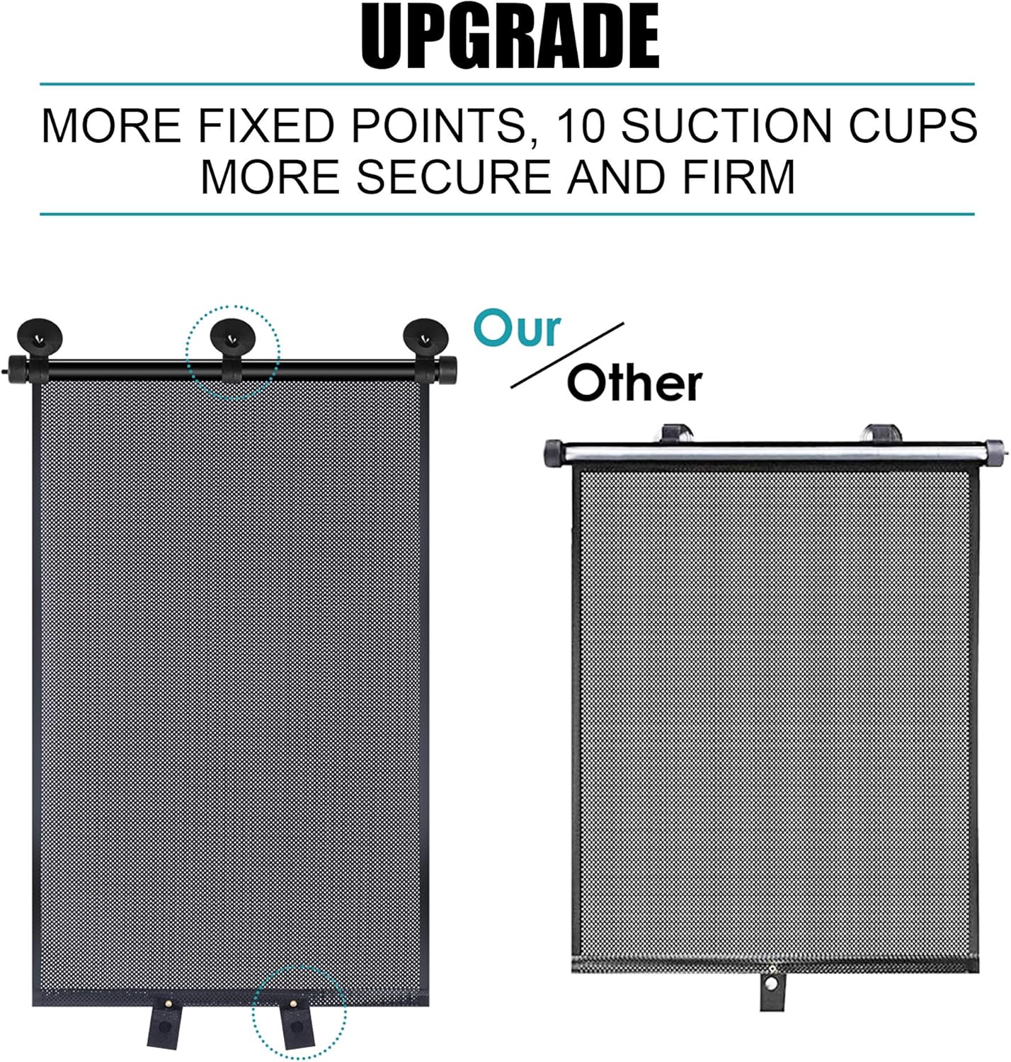 Car Window Shade, Car Roller Sunshade for Baby, Retractable Car Window Shade for Side Window, Car Sun Shade Helps Block Sun Glare and Heat (2 Pack)