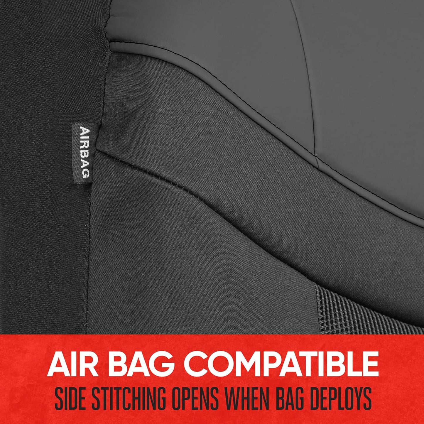 BDK Auto MTSC-2294-CC: Motor Trend Two-Tone Seat Cover/Charcoal