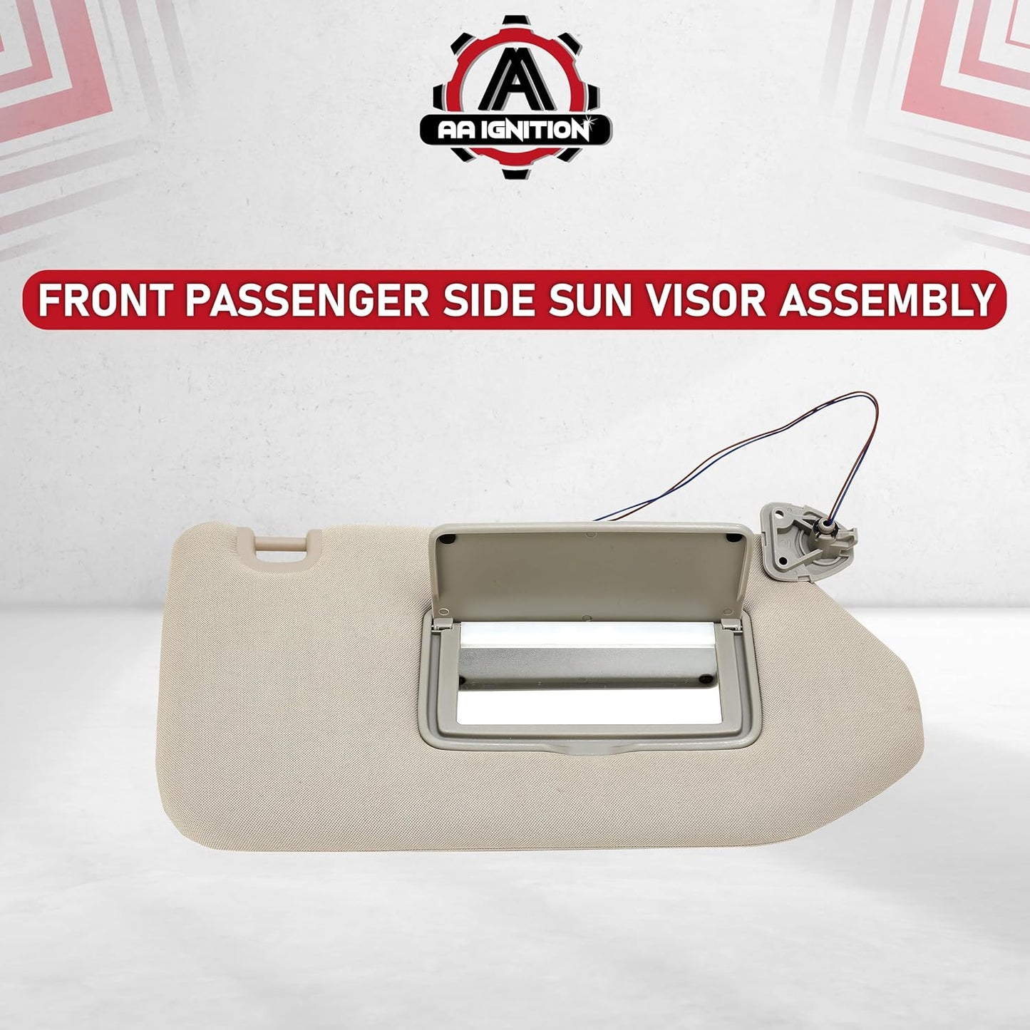Passenger Side Sun Visor Right Side Tan Beige with Lamp - Compatible with Nissan & Infiniti Vehicles - Pathfinder, QX60, 2013 JX35 - Replaces 96400-9PB0A, 96400-3JA0A, 964003JA0A, 964009PB0A
