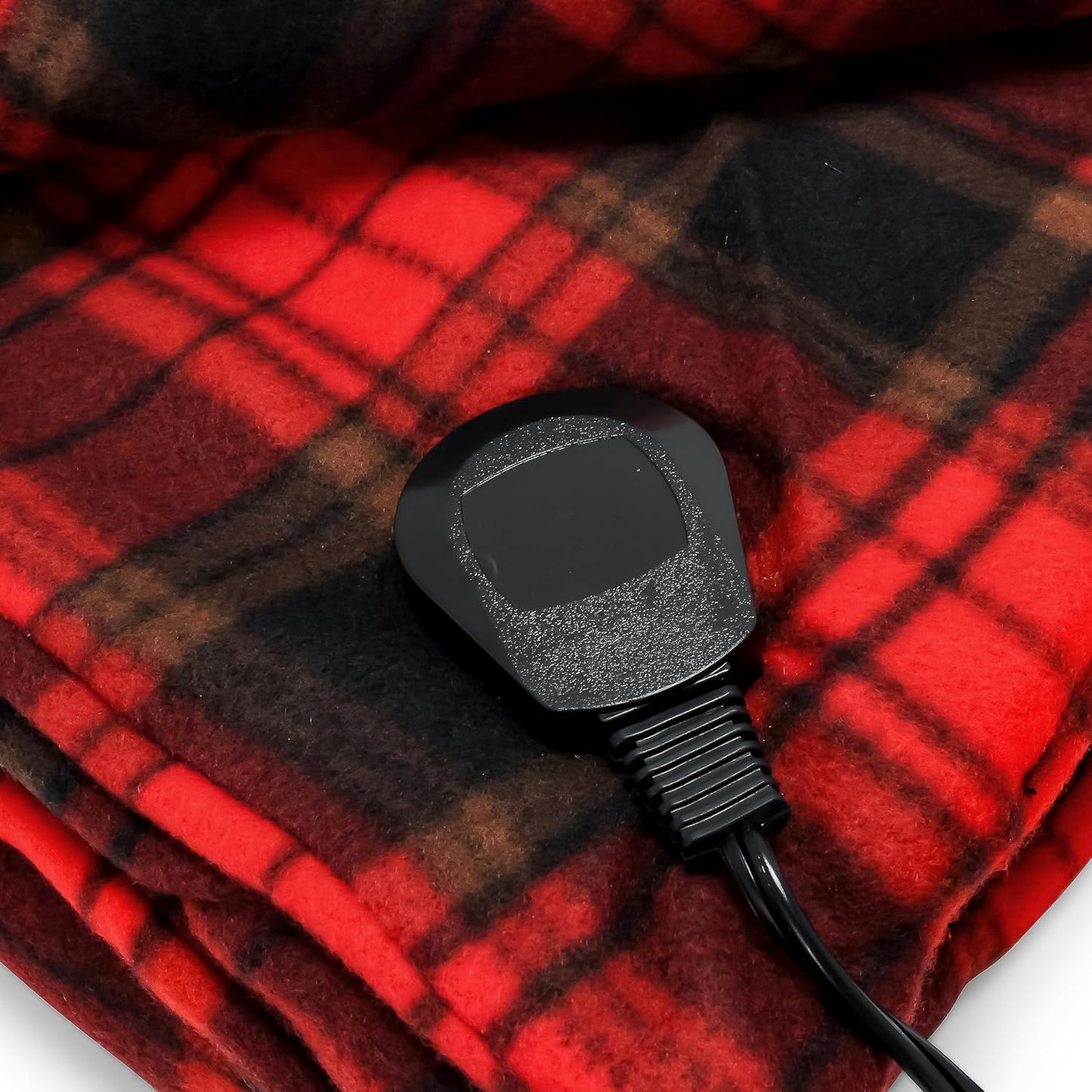 Heated Blanket, 12Volt, 59" x 43", Red/Black Plaid