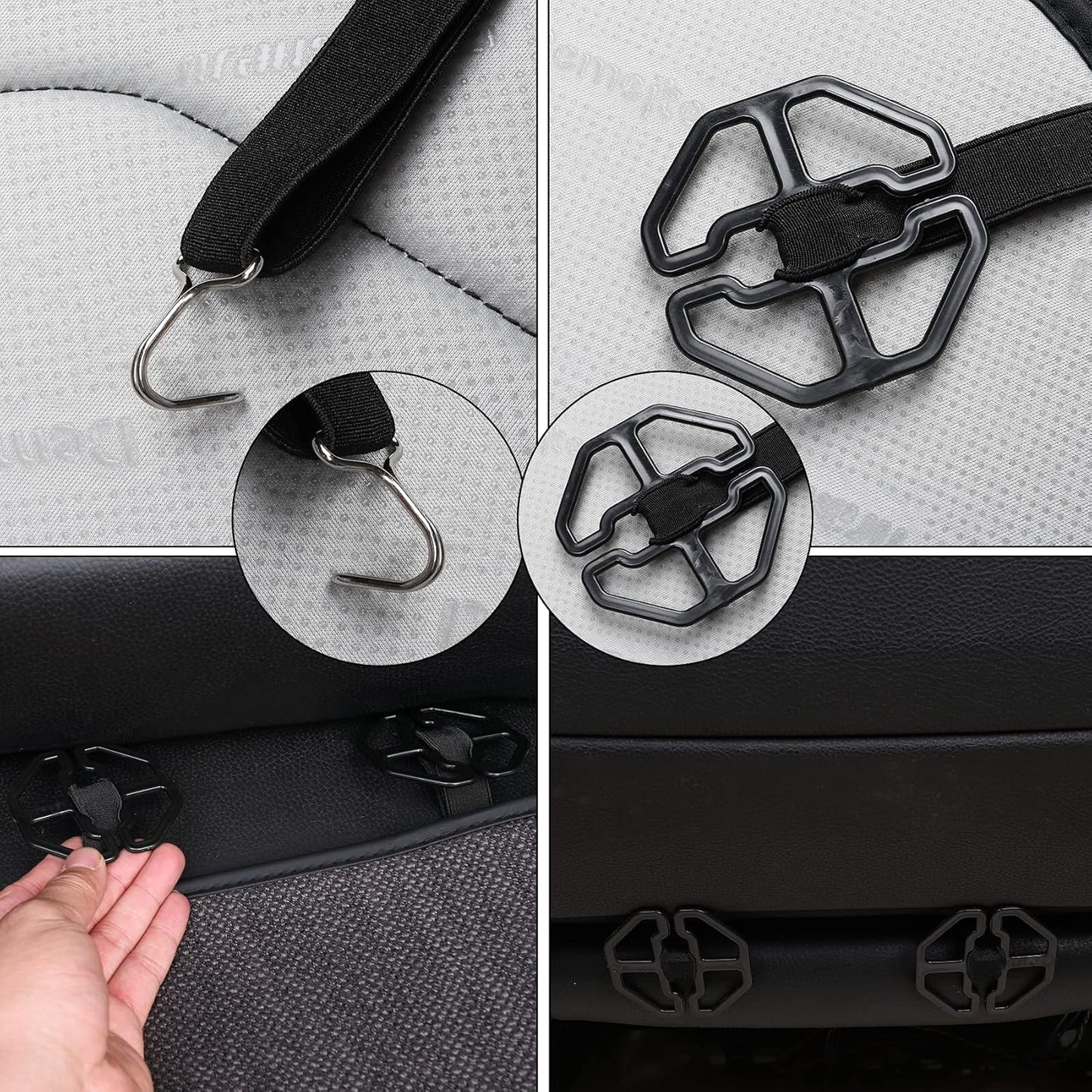 Coverado Car Seat Cushions, Washable Seat Covers Protector Full Set, Compatible with Most Cars, SUVs, Trucks and Vans(Full Set, Gray)